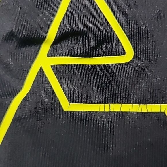 Under Armour T-Shirt MK1 Graphic HeatGear Fitted Navy Blue Green Athletic Jersey - Picture 3 of 8